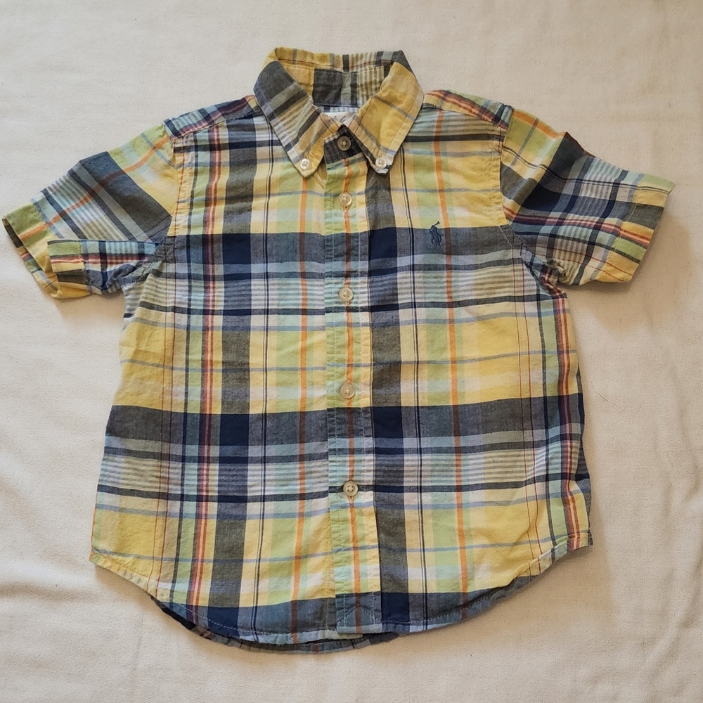 Ralph Lauren 24 month Short Sleeve Plaid Button Up Shirt